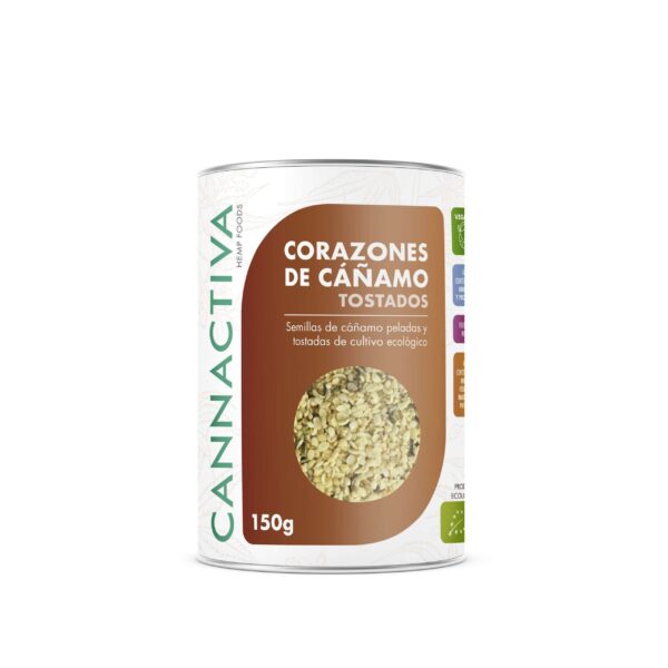 Corazones de cáñamo tostados - Semillas de cáñamo peladas y tostadas de cultivo ecológico 150 gr